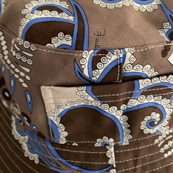 Emilio Pucci Brown and Blue Printed Bucket Hat - Picture 2 of 9